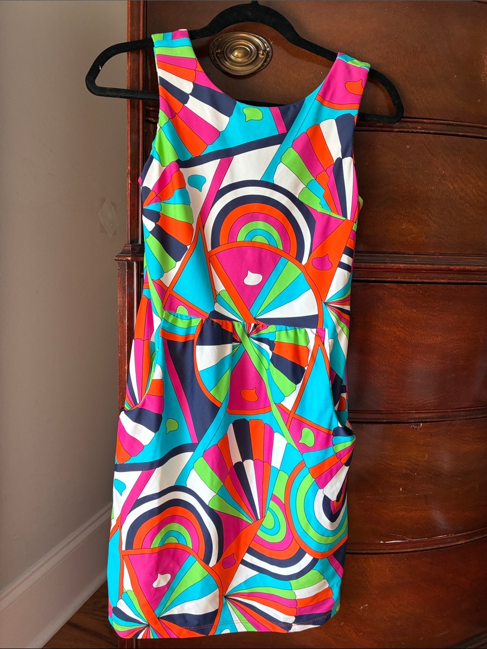 Jude Connally Vibrant Geometric Multicolor Sleeveless Dress